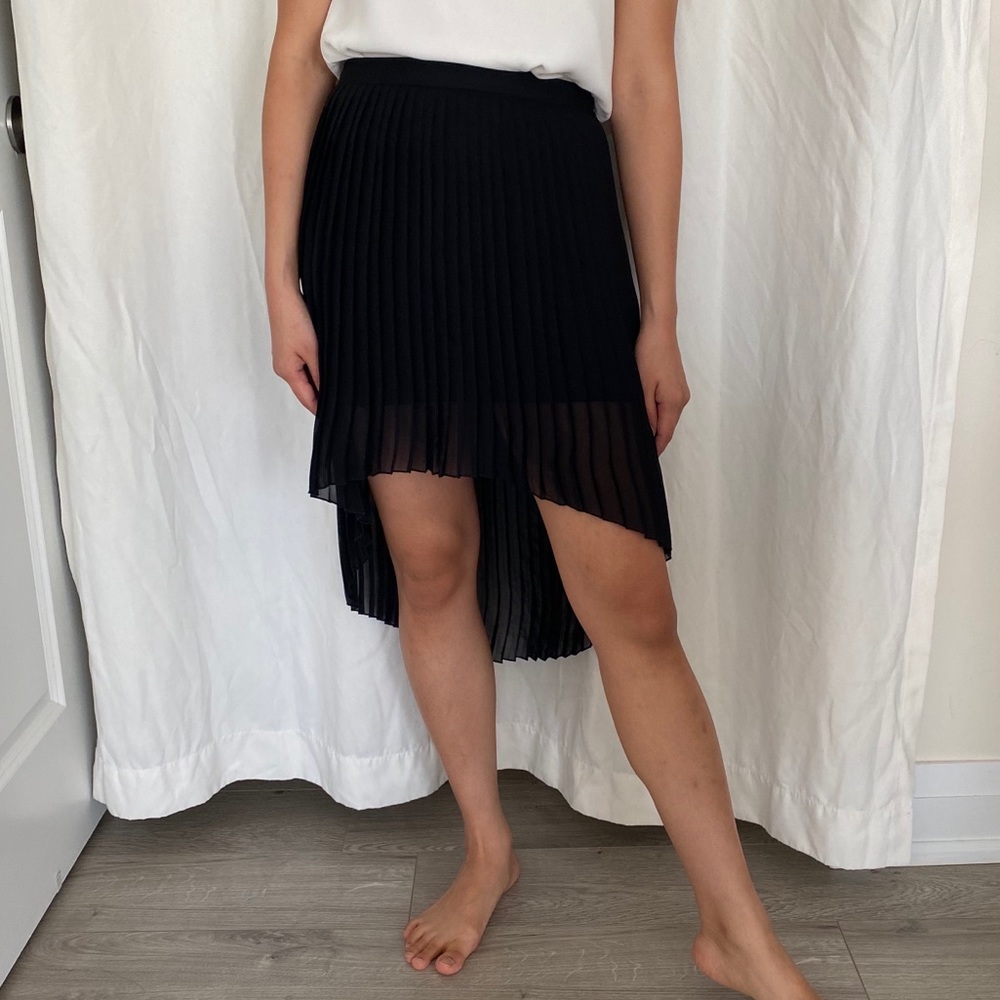 Zara pleated high low skirt